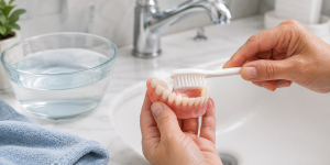 how to remove plaque from dentures